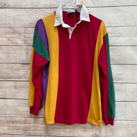 VINTAGE CONCEPT CLOTHING‎ COMPANY RUGBY SHIRT IN COLORBLOCK - Picture 1 of 5